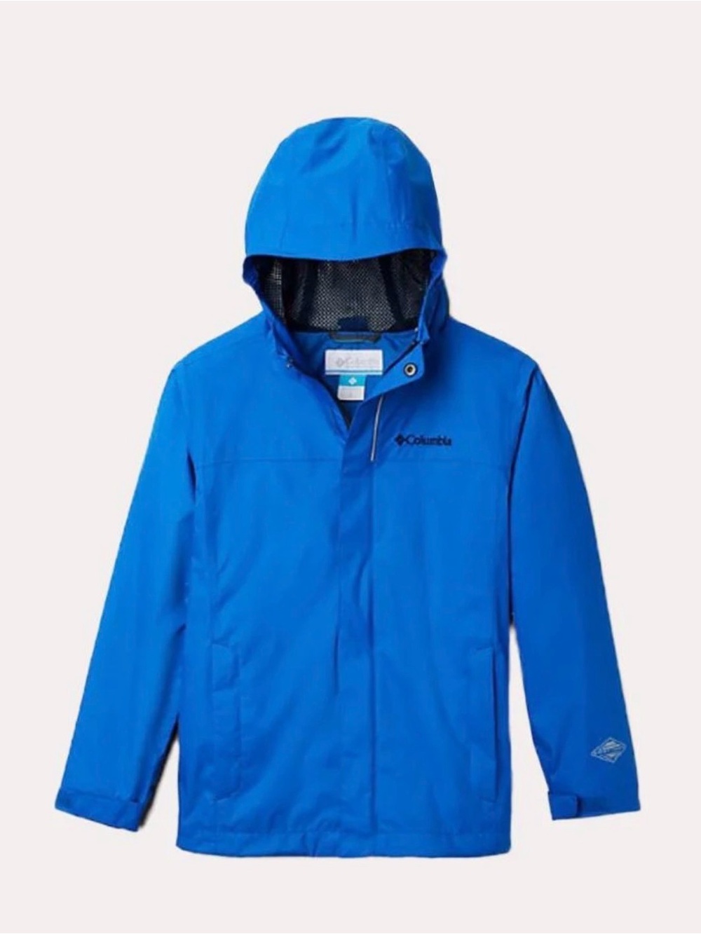 Columbia Kids Waterproof Hooded Raincoat in Bright Blue